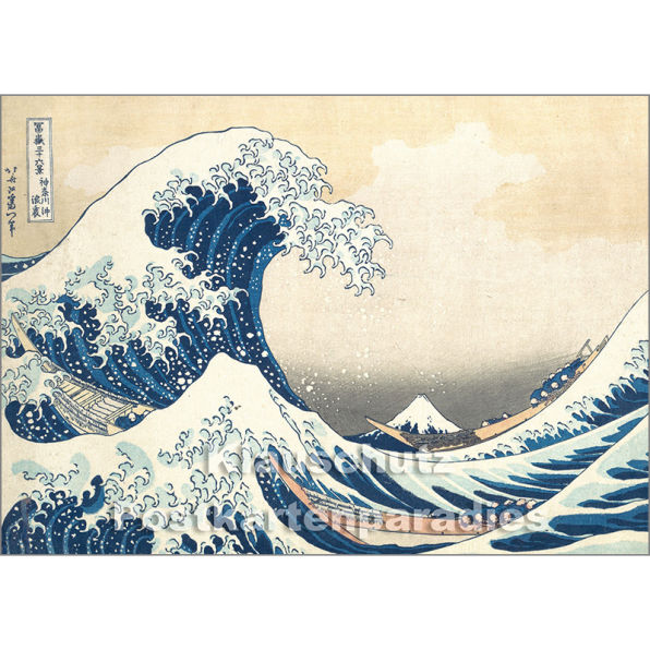 Kunstkarte Hokussai - Die große Welle